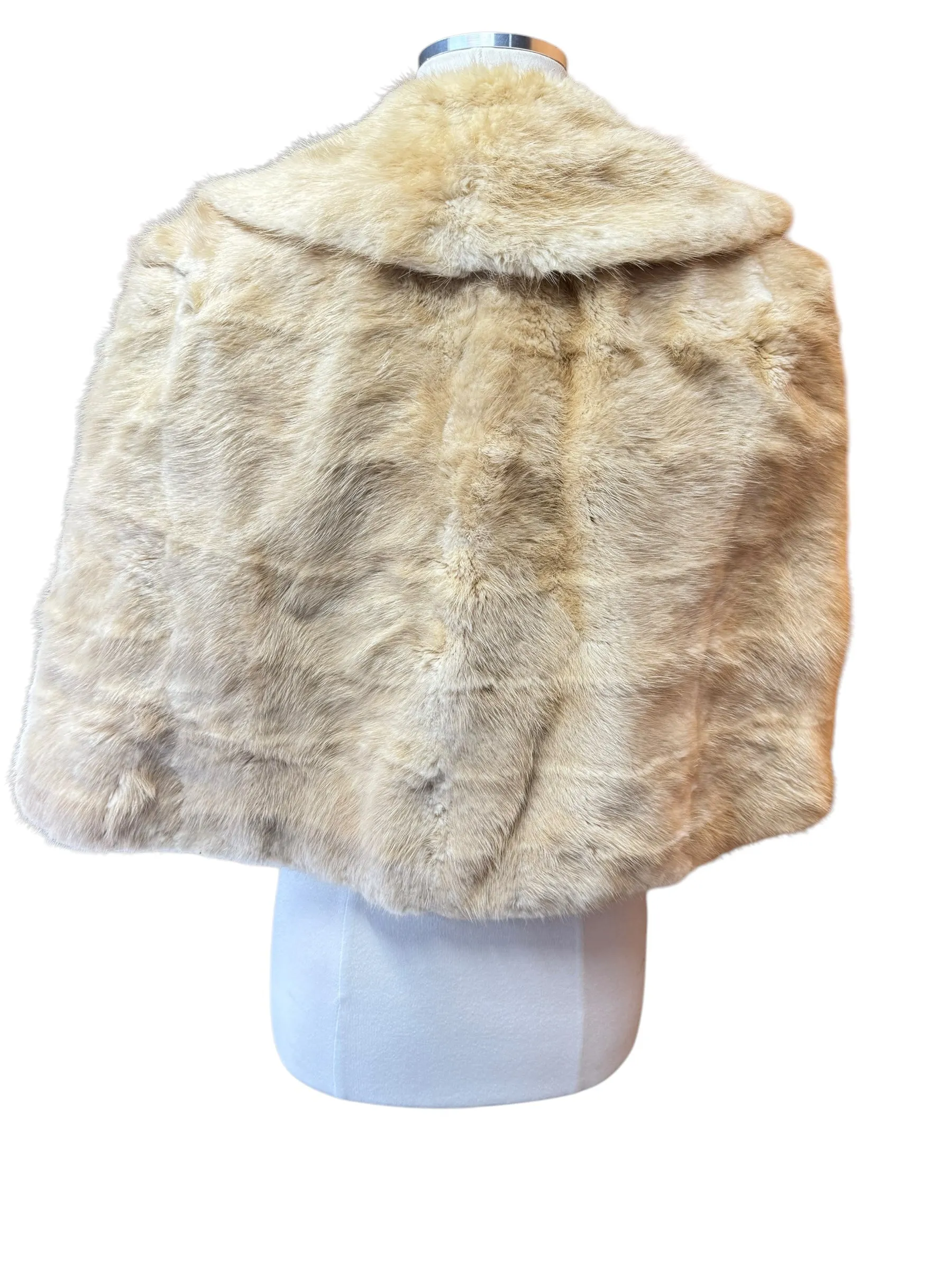 1950s White Mink Capelet M