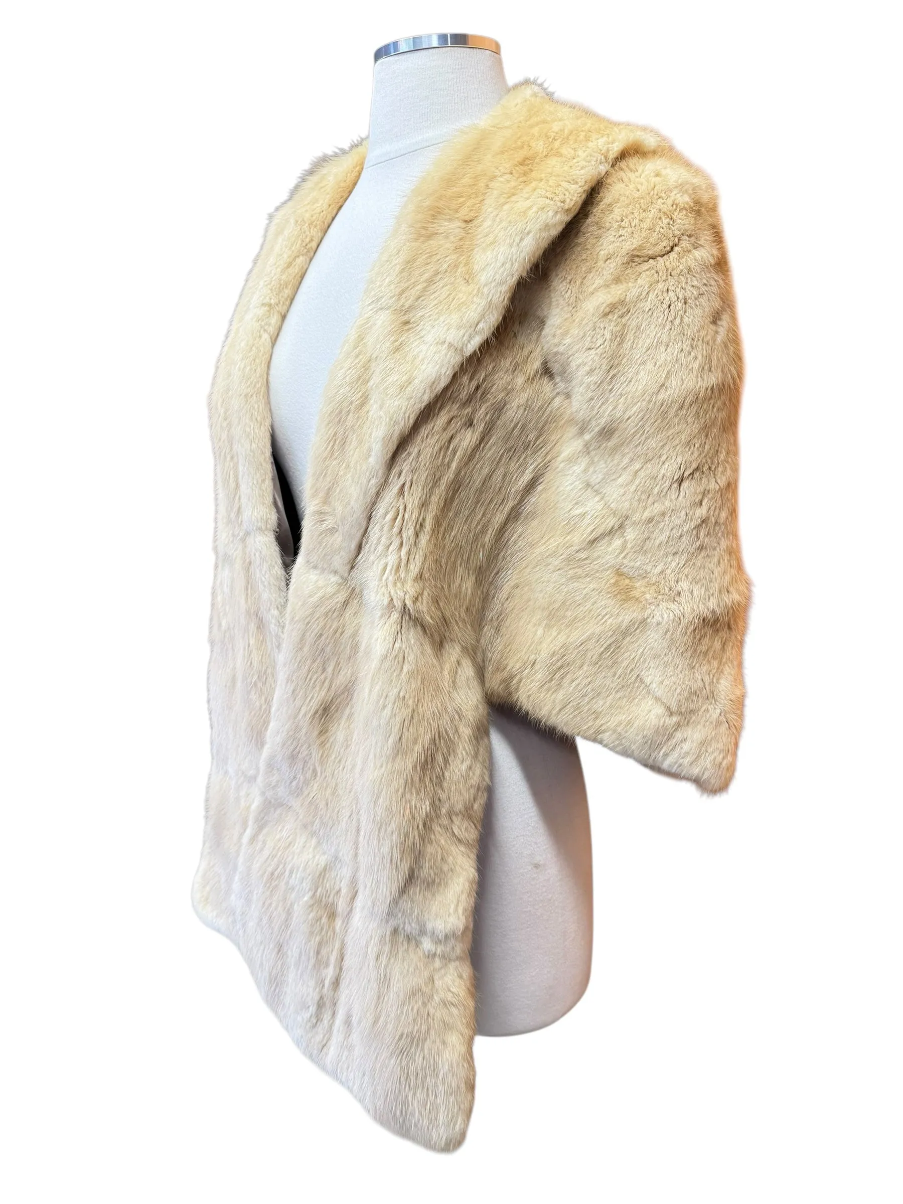 1950s White Mink Capelet M