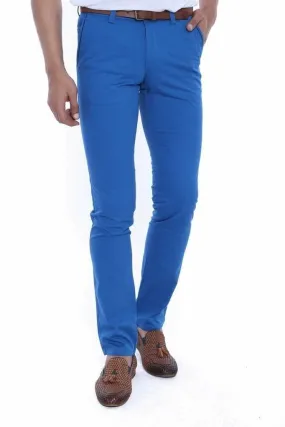 5 Pockets Sax Blue Men Pants - Wessi