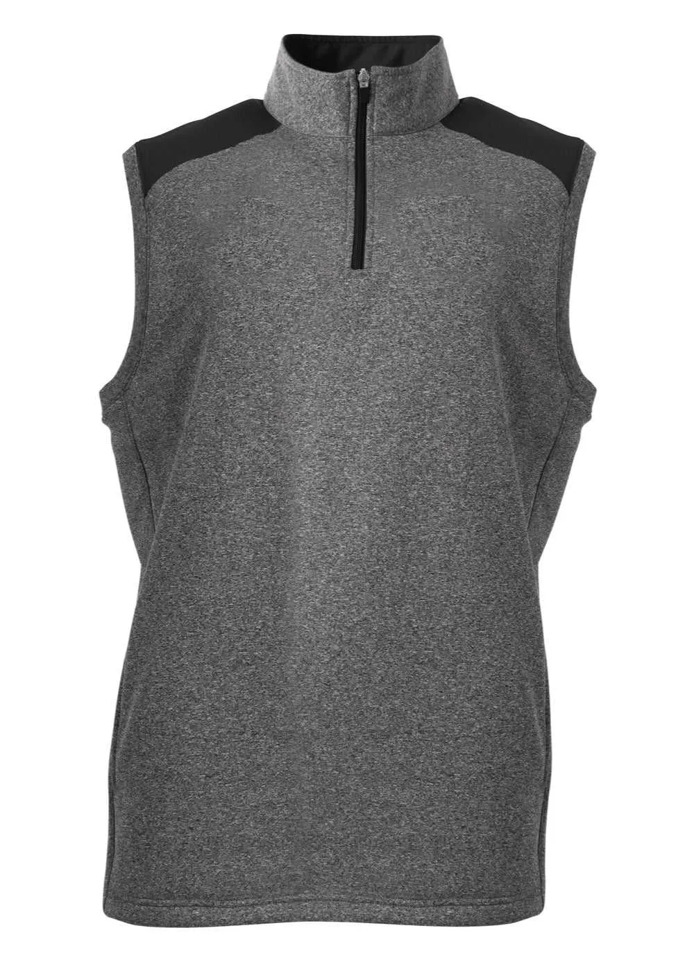 A4 N4095 Tourney 1/4 Zip Vest Sleeveless Fleece - Heather Black