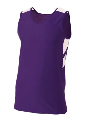 A4 NB1178 Fast Break Youth Jersey - Purple White