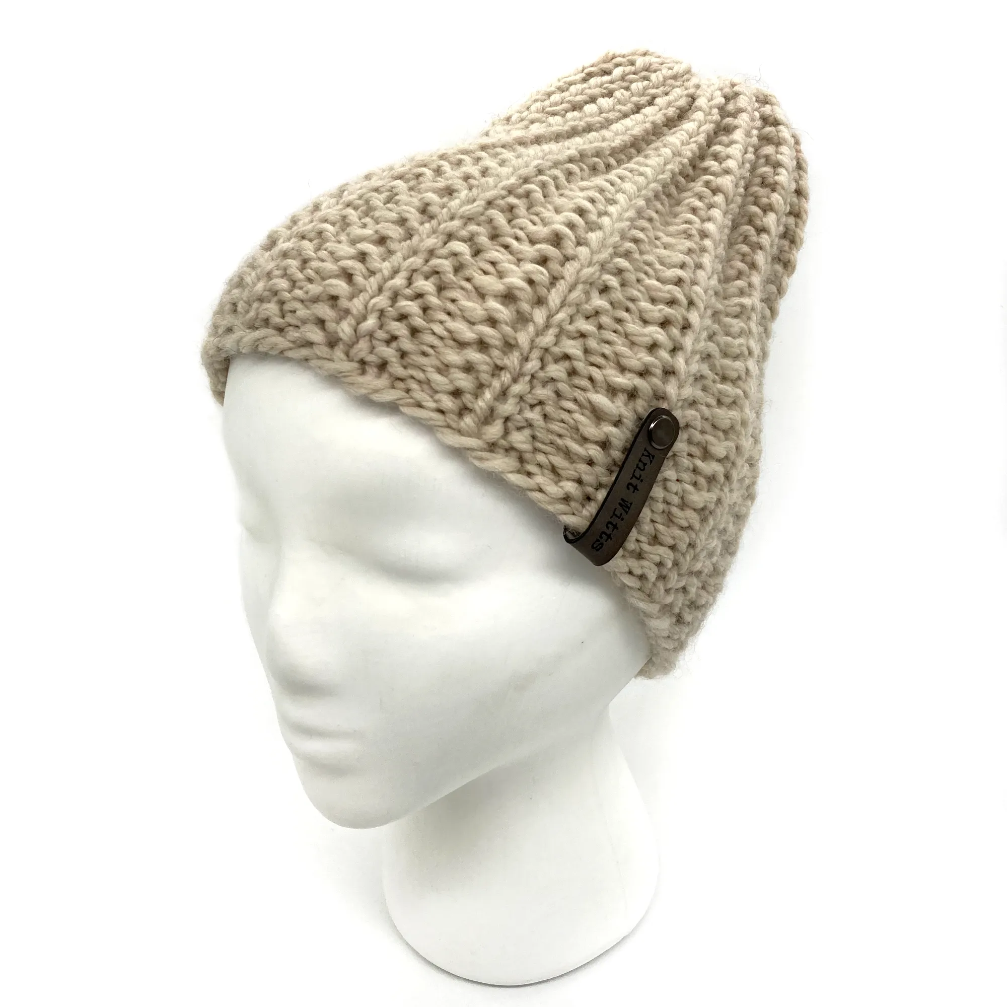 Adult Knit Beanie | Twist | Slouchy or Watchman cap | Knit Witts Global