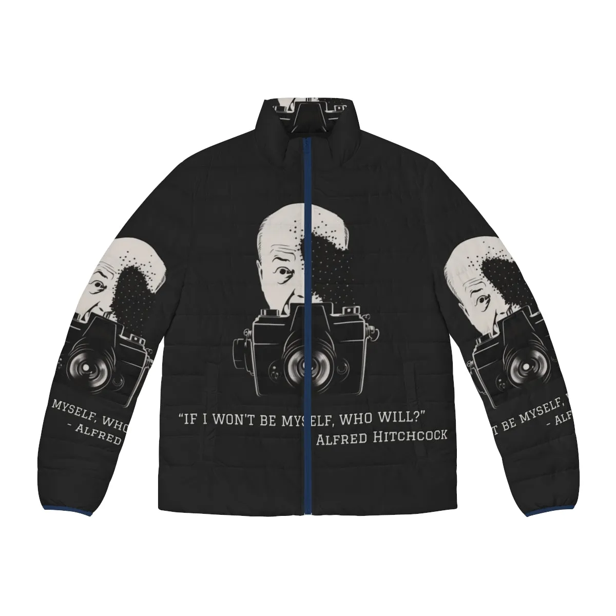 Alfred Hitchcock Quote Puffer Jacket | Hitchcock Fan Apparel