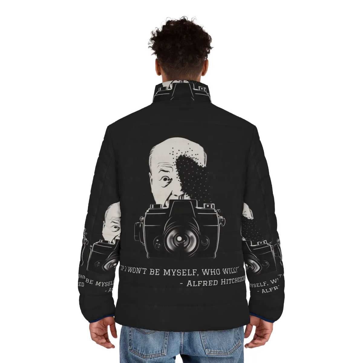 Alfred Hitchcock Quote Puffer Jacket | Hitchcock Fan Apparel