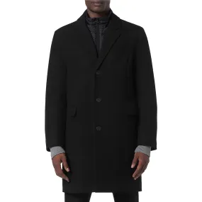 Andrew Marc Mens Double Breasted Layered Overcoat