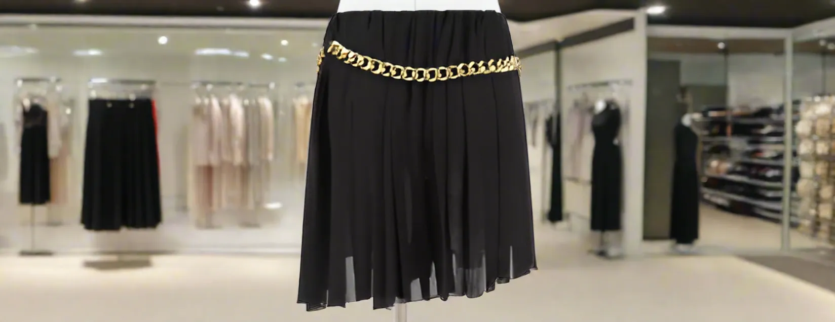 Balenciaga black chained MINI SKIRT ITALY