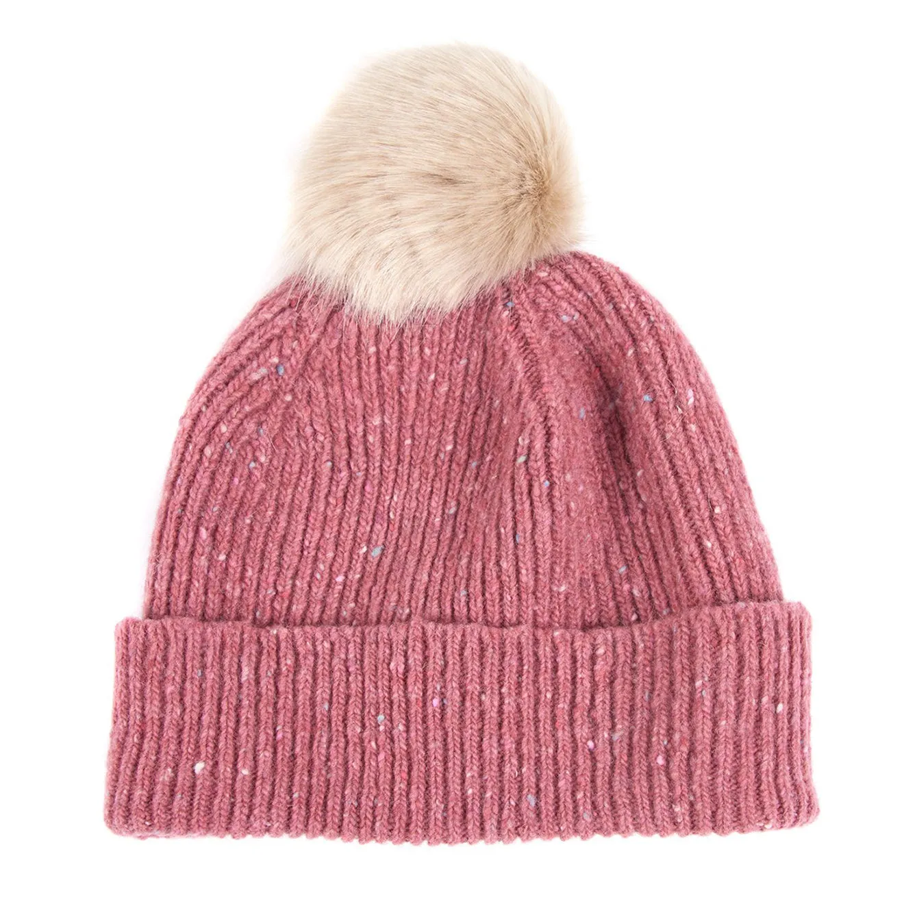 Barbour Womens Foreland Pom Beanie Pink