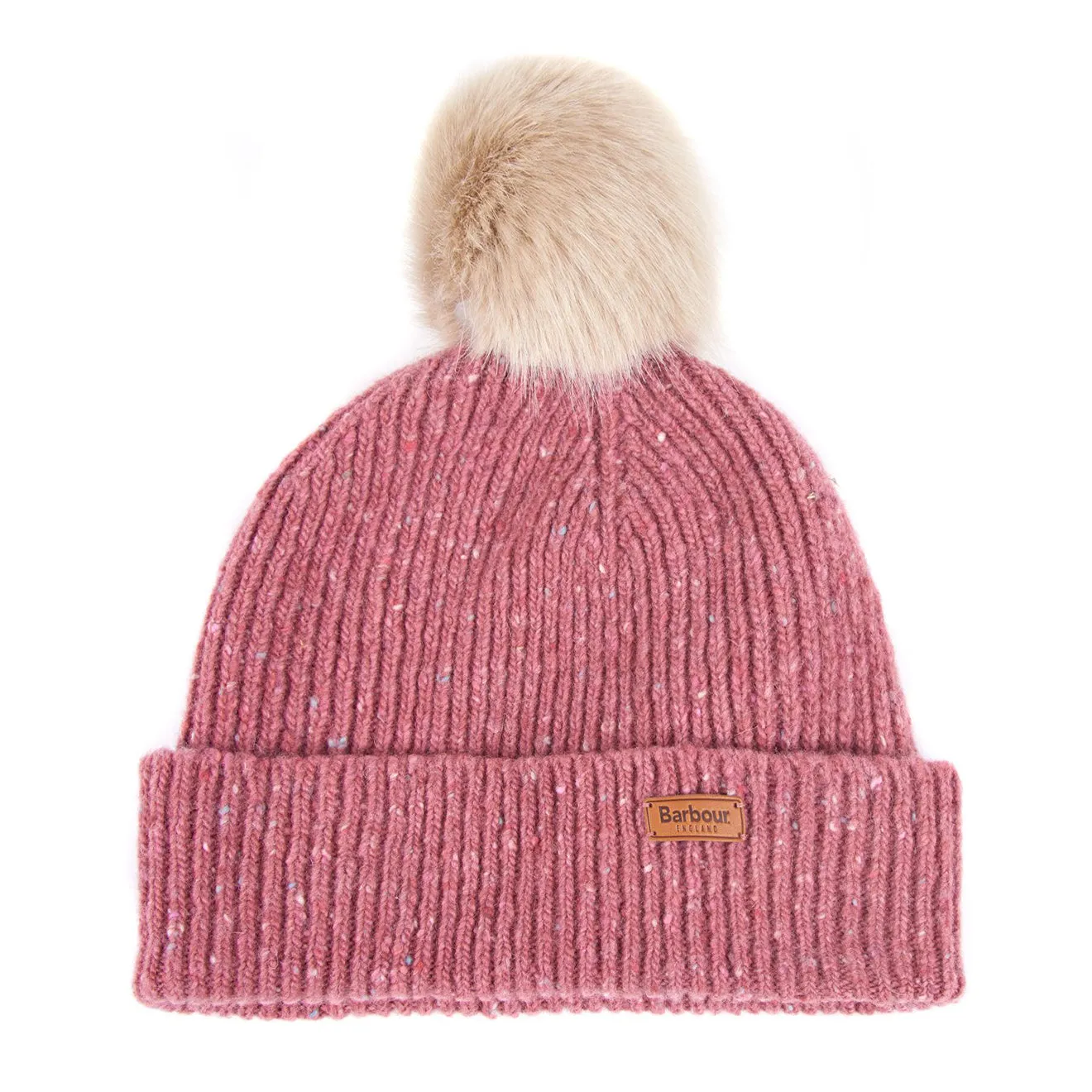 Barbour Womens Foreland Pom Beanie Pink