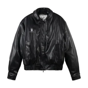 Basketcase Gallery Flight Leather Jacket Black