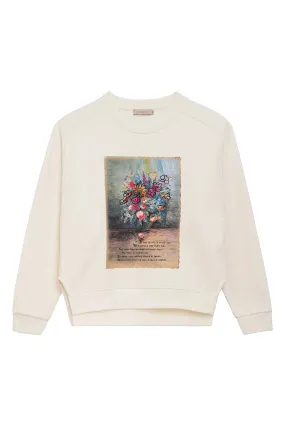 Besticktes Sweatshirt mit Print