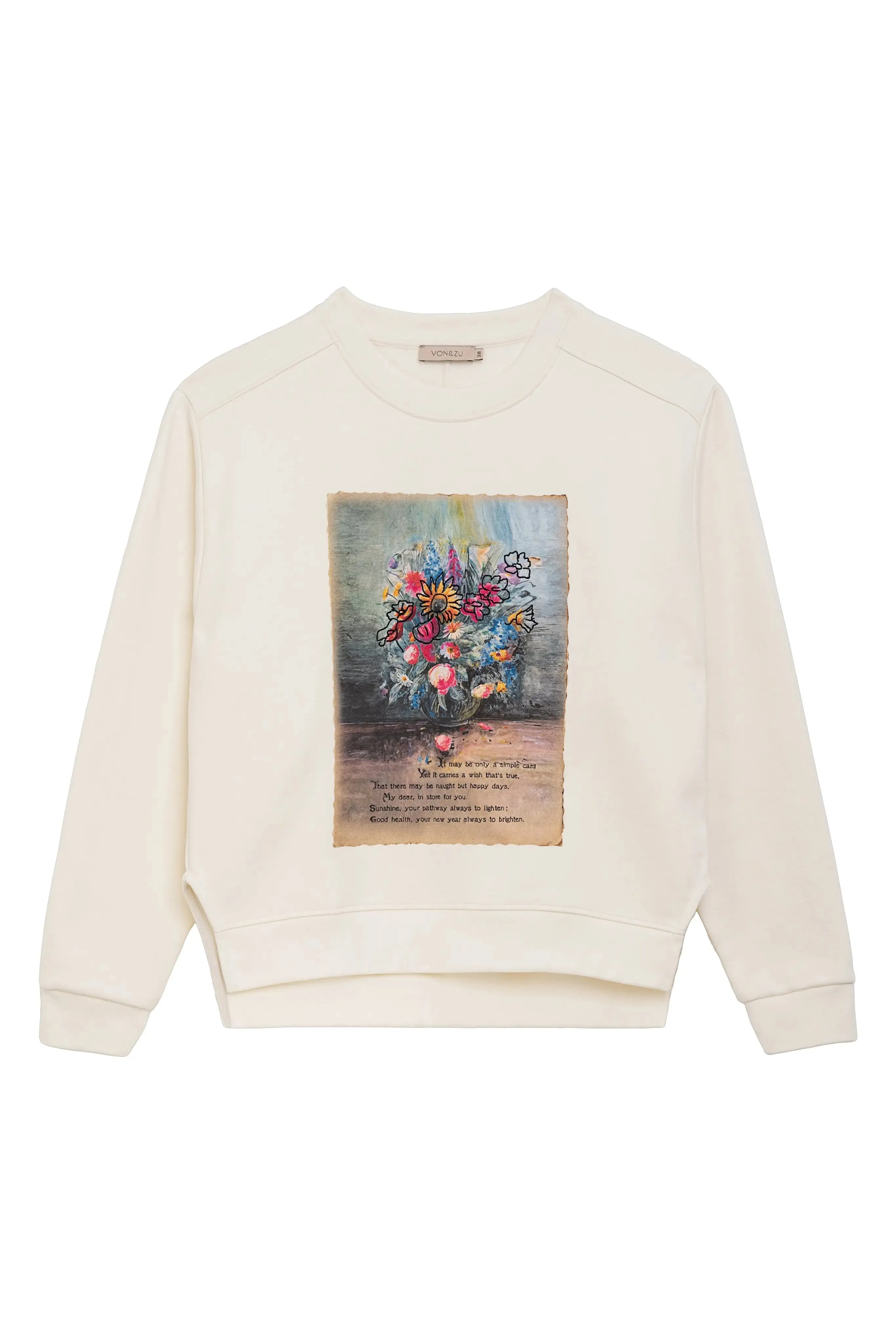 Besticktes Sweatshirt mit Print