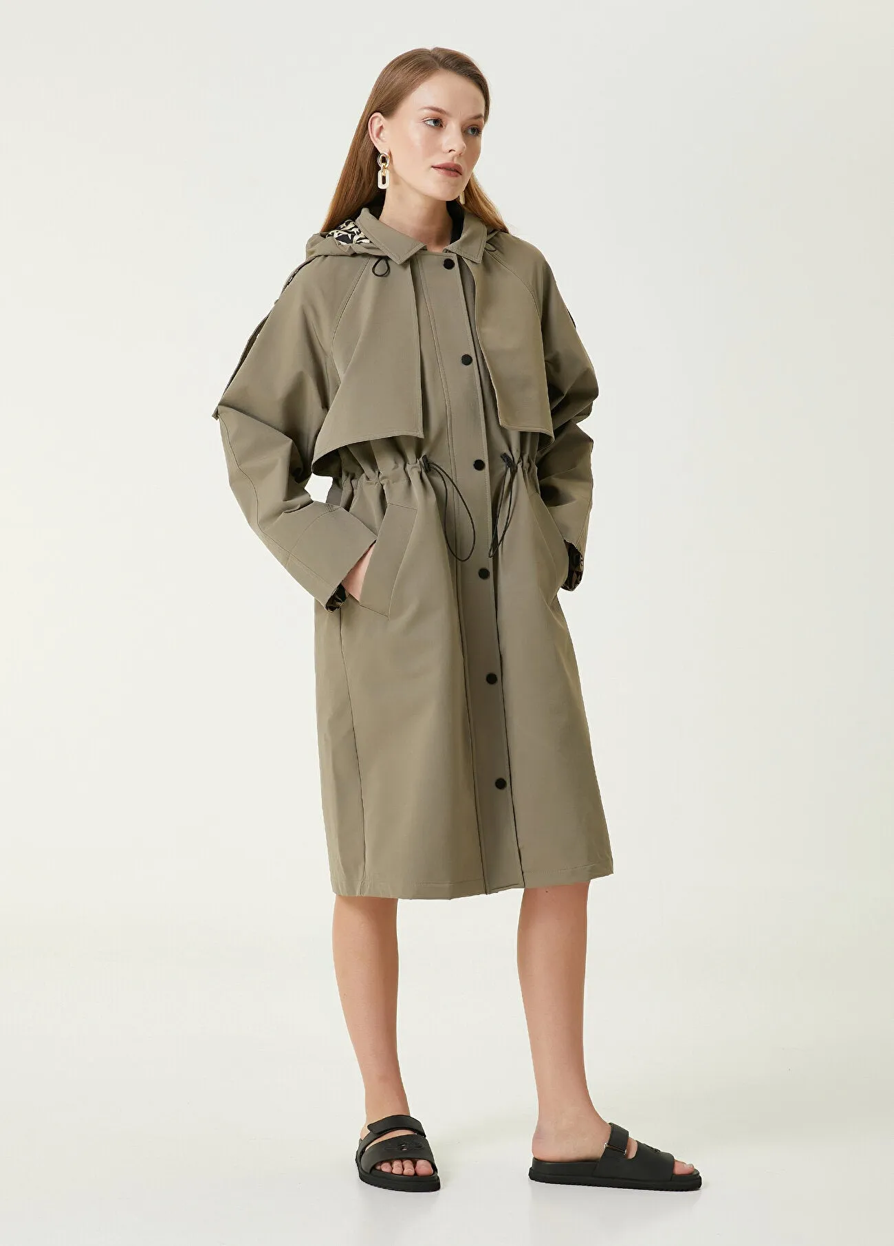 Beymen Club Hooded Top Coat Khaki