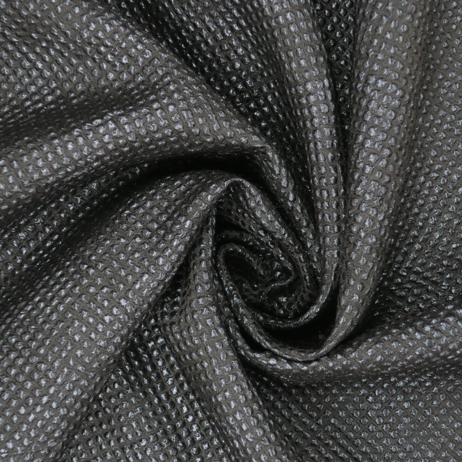 Black Lattice Diamond Textured Brocade Fabric