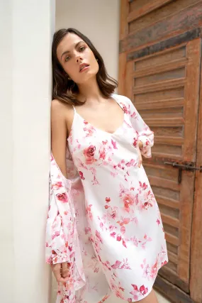 Botanical love Bias cut slip dress in pink floral