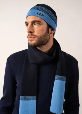 Bretagne Two-tone Beanie - in wool (MARINE/OXYGENE)