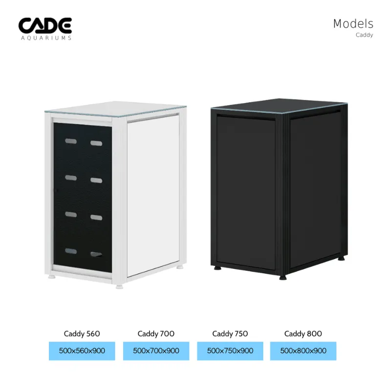 CADE Caddy Cabinet 560/700 (Black/White) (50x56x90cm/50x70x90cm)