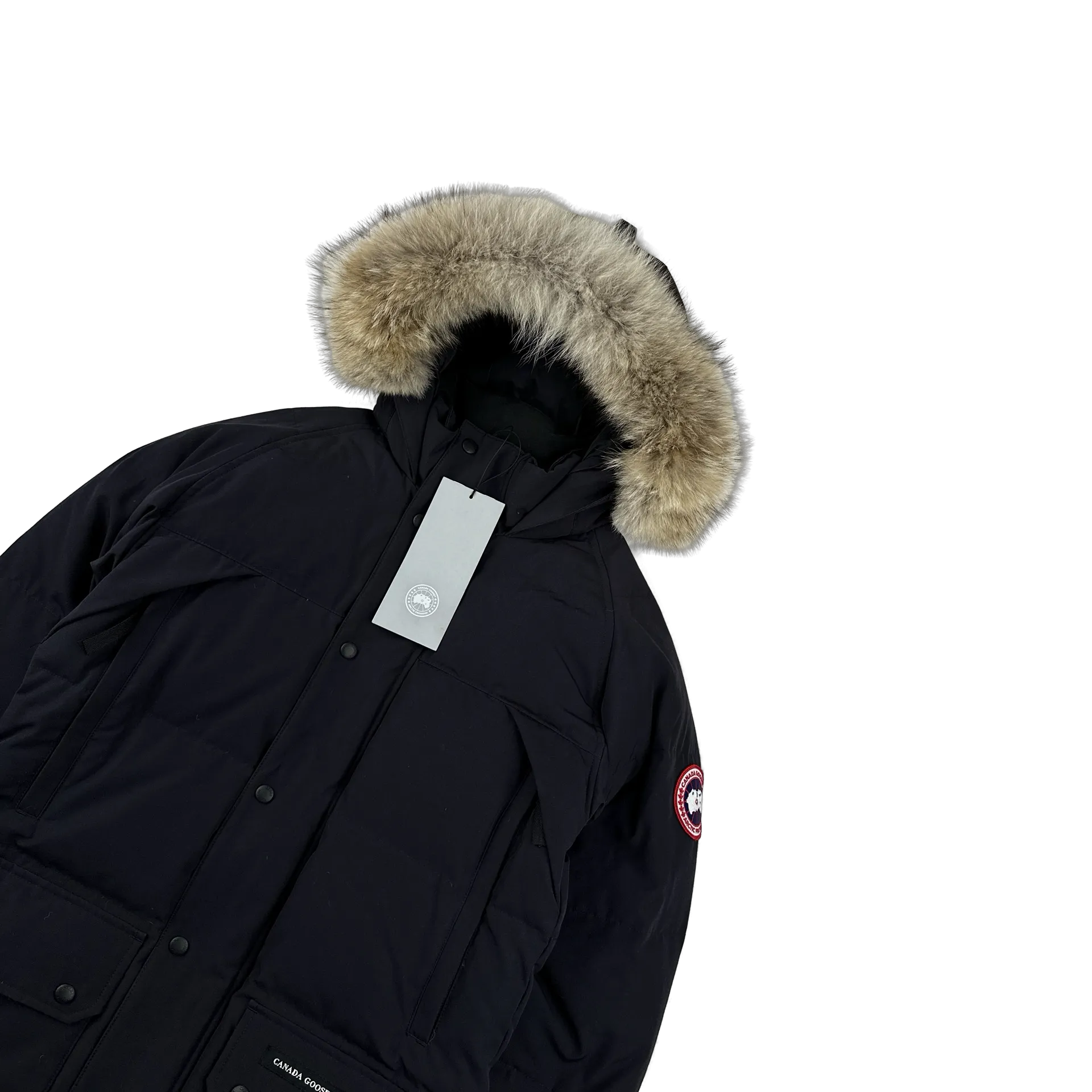 Canada Goose Navy Premium Down Emory Coyote Fur Parka Jacket - Small