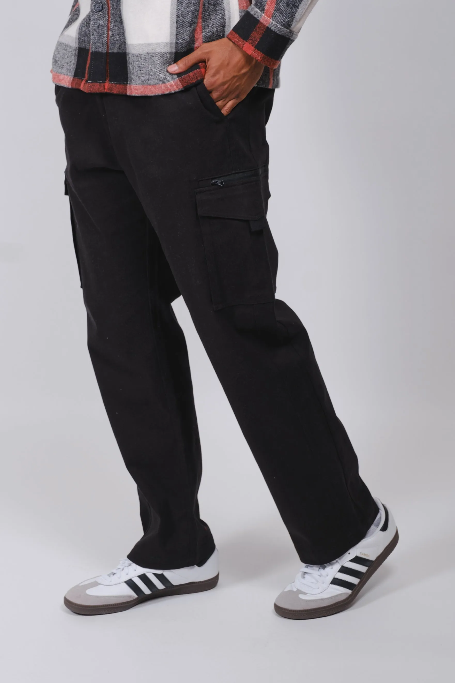 Cargo Pocket Zip Twill Pant