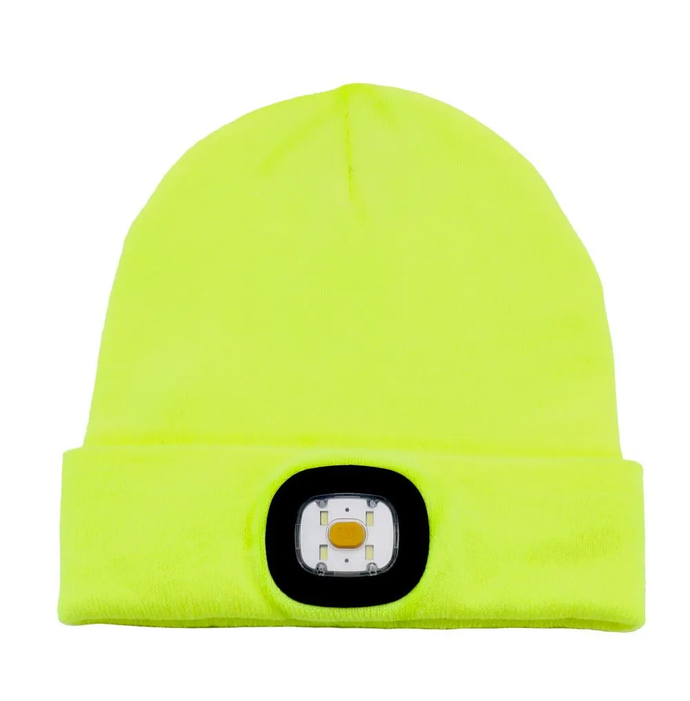 'Caterpillar' Men's Flashlight Insulated Beanie - Hi-Vis Yellow