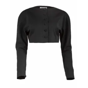 Chantal Thomass Cropped Black Button-Up Jacket