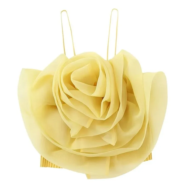 Charlotte Yellow Rose Corsage Cami Top & Skirt