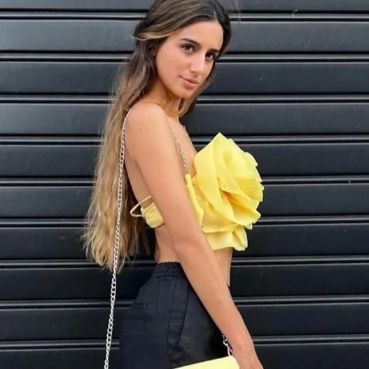 Charlotte Yellow Rose Corsage Cami Top & Skirt