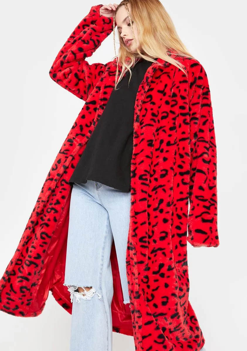 Cherry Show Me Love Longline Coat