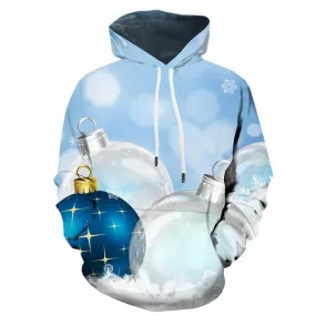 Christmas Hoodie Men Snowflake Hooded Casual Party Hoodie Print New Year 3d Printed