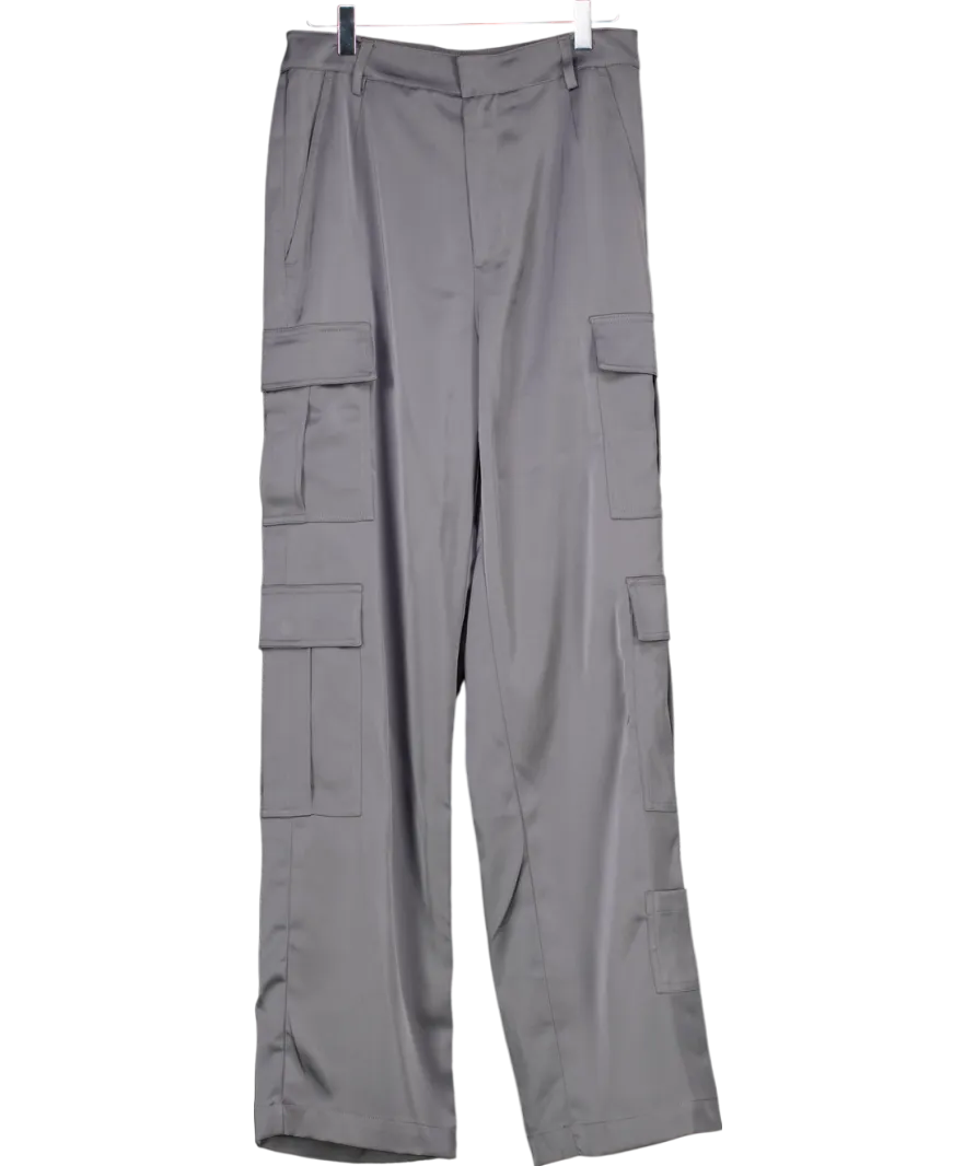 Cloeys Satin Cargo Pants Grey UK 8