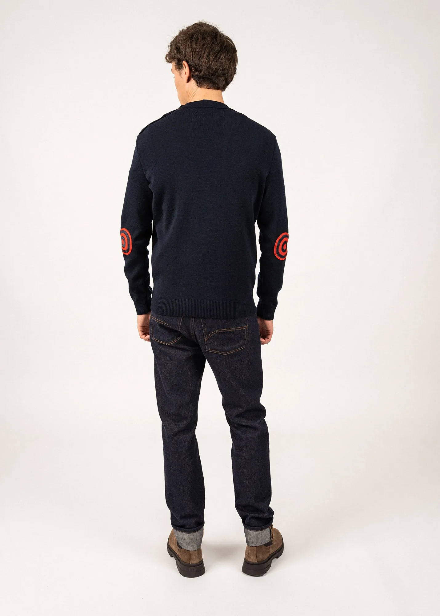 Comfortable sailor jumper with elbow patches - SAINT JAMES x Comédie Française (NAVY/MULTICO)