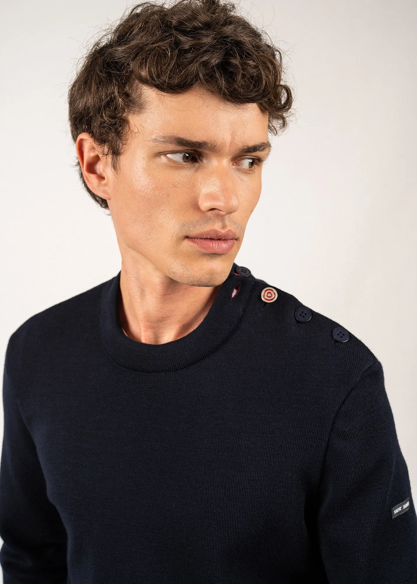 Comfortable sailor jumper with elbow patches - SAINT JAMES x Comédie Française (NAVY/MULTICO)