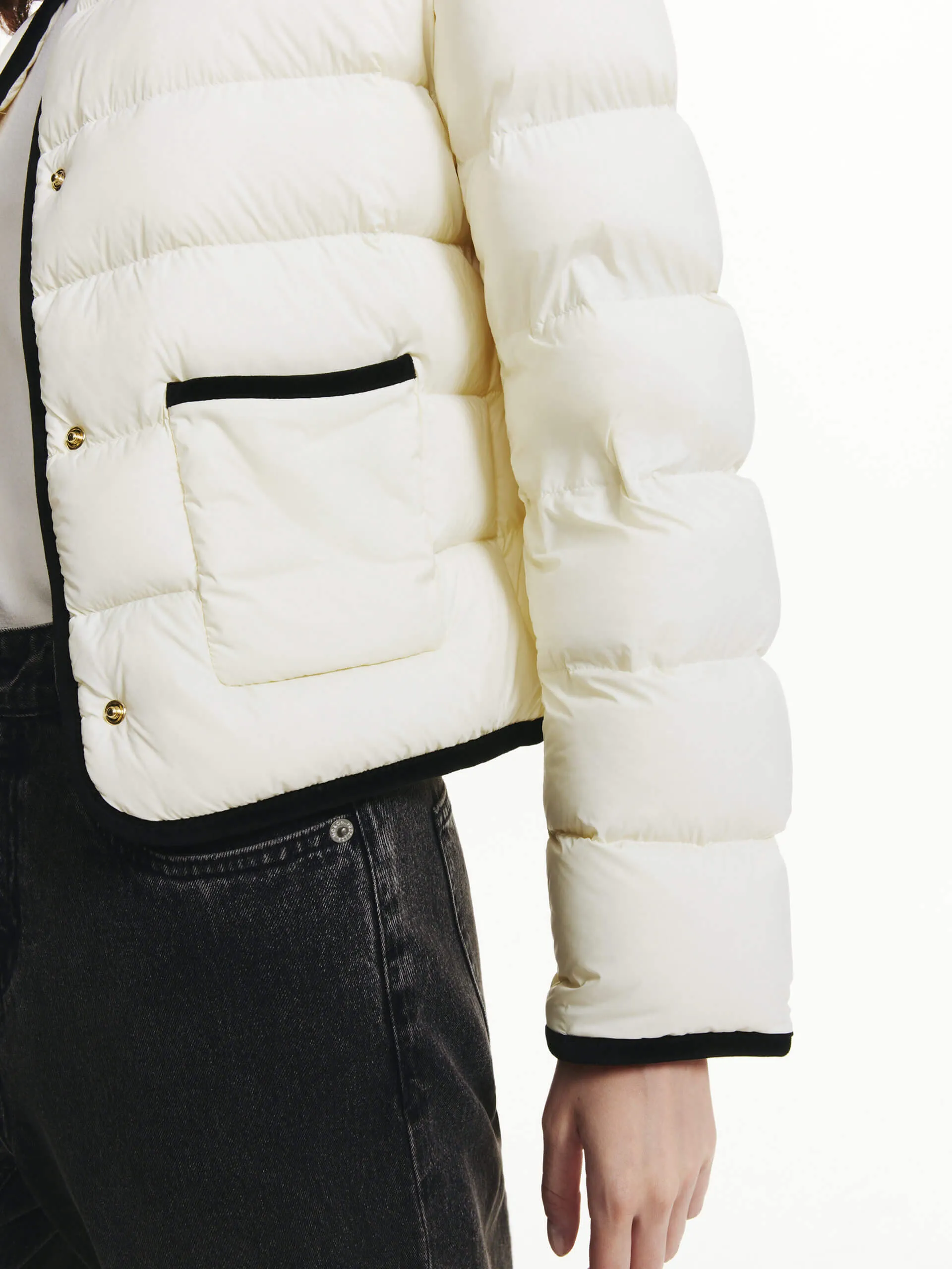 Contrast Quilted Cropped Jacket