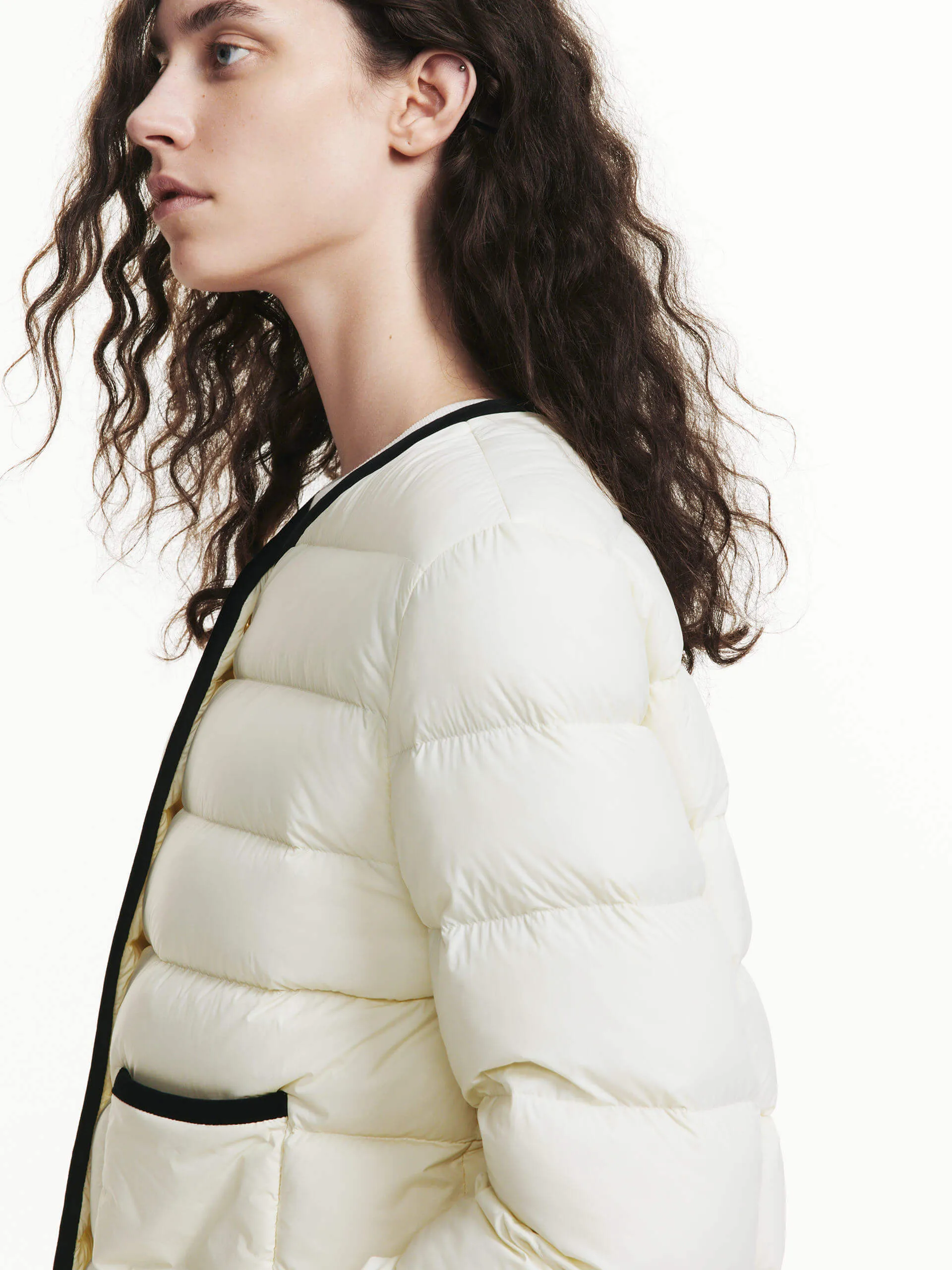 Contrast Quilted Cropped Jacket