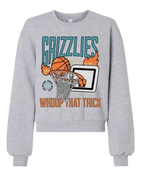 Cropped Balloon Sleeve Grizzlies Sweatshirt/ Adult Memphis  Basketball Sweatshirts/ Grizz Sweatshirt