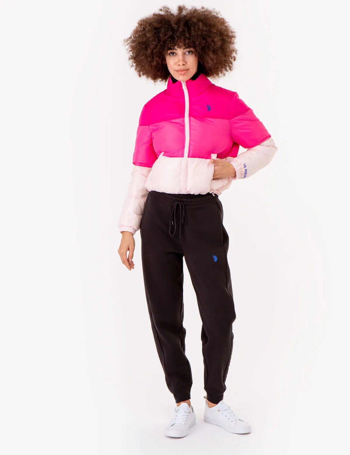CROPPED COLORBLOCK PUFFER JACKET