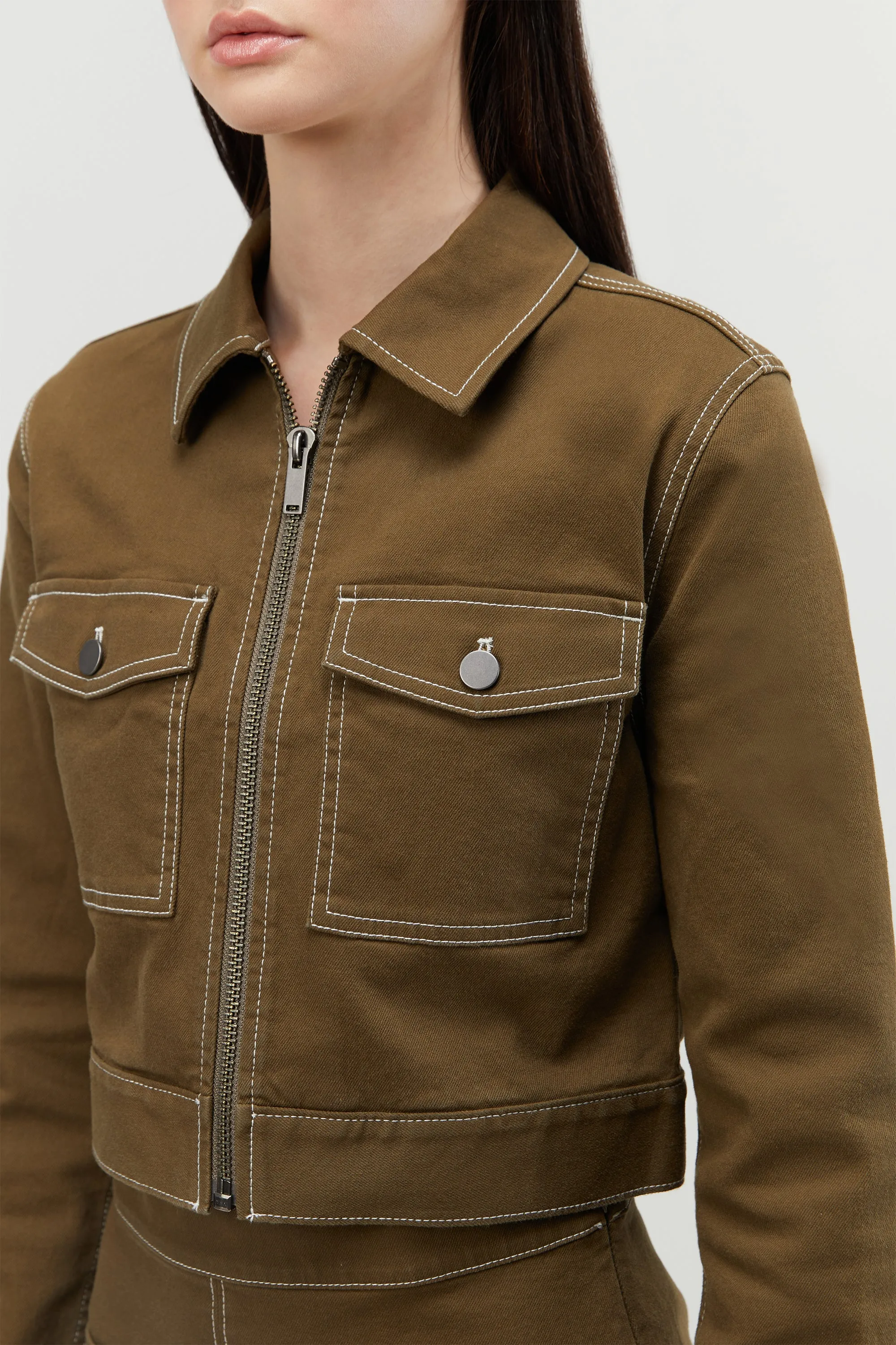 CROPPED TWILL JACKET