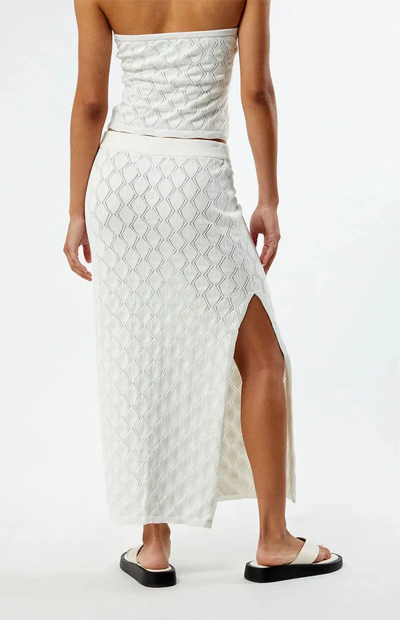 Daisy Knit Skirt- White