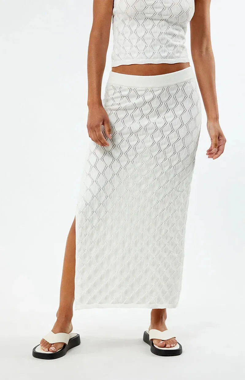 Daisy Knit Skirt- White