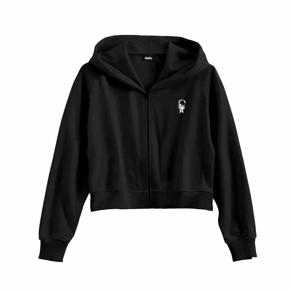 Dalix Astronaut Cropped Zip Hoodie