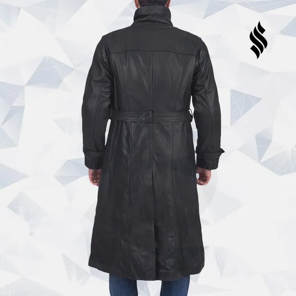 Daniel Black Leather Trench Coat