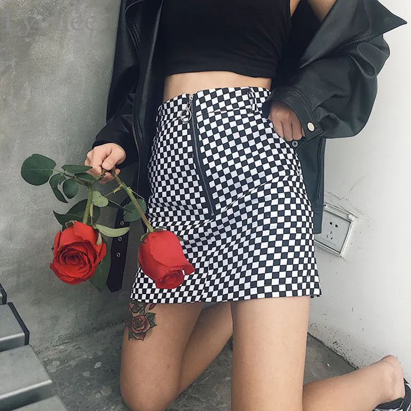 Daphne Checkerboard Mini Skirt