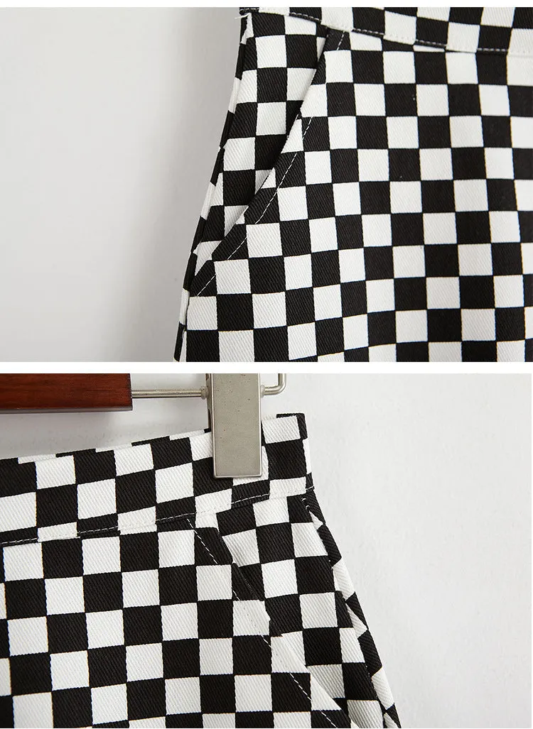 Daphne Checkerboard Mini Skirt