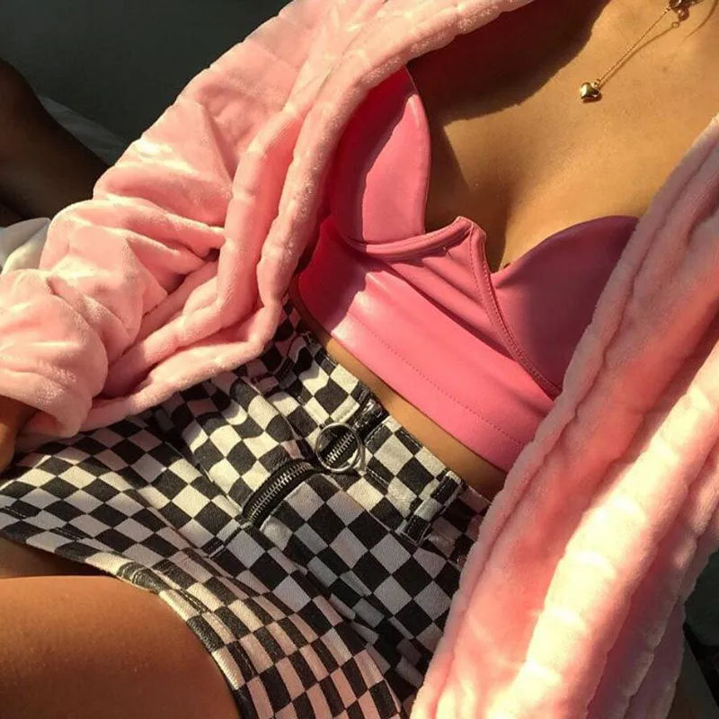 Daphne Checkerboard Mini Skirt