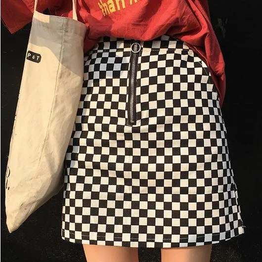 Daphne Checkerboard Mini Skirt