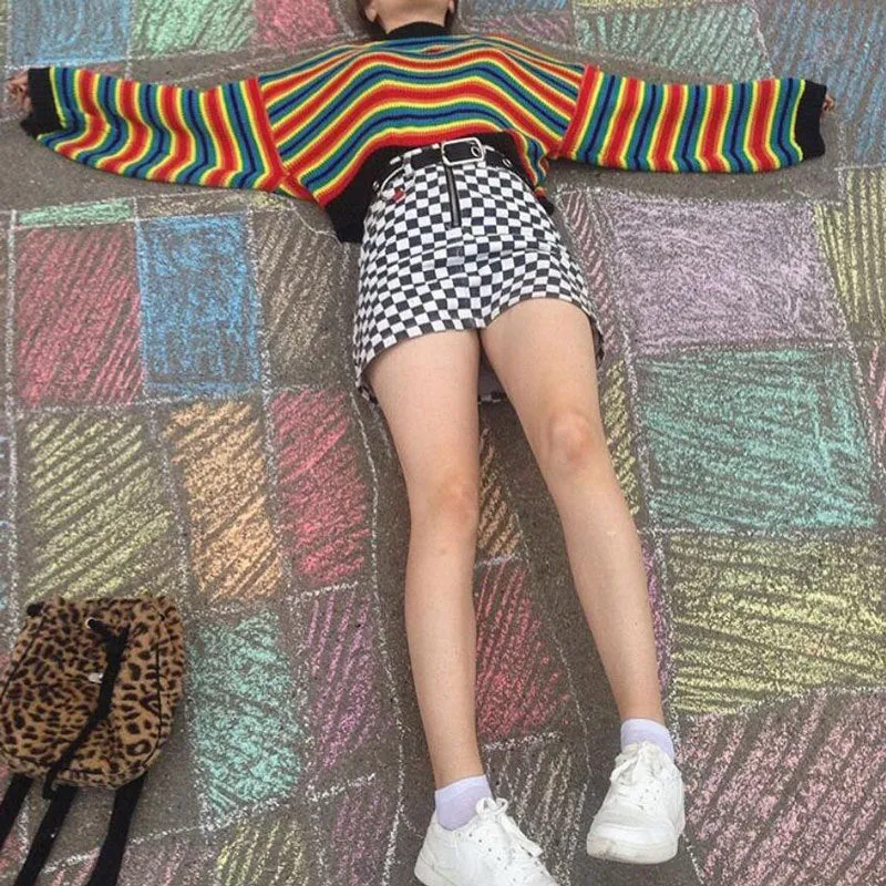 Daphne Checkerboard Mini Skirt