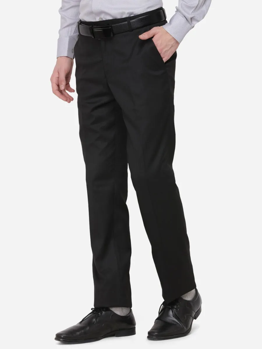 Dark Olive Classic Fit Solid Formal Trouser | Greenfibre