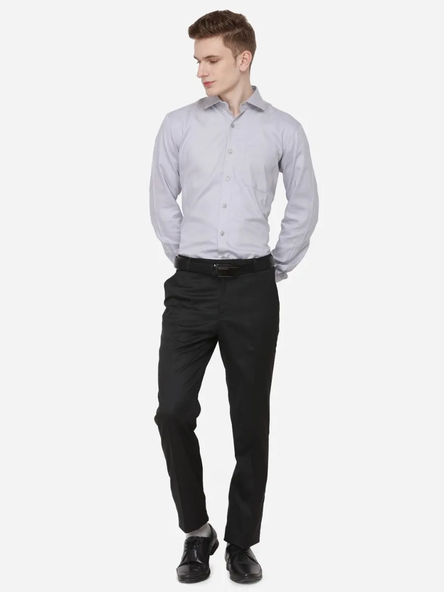 Dark Olive Classic Fit Solid Formal Trouser | Greenfibre