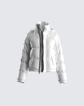 Deandra White Puffer Jacket