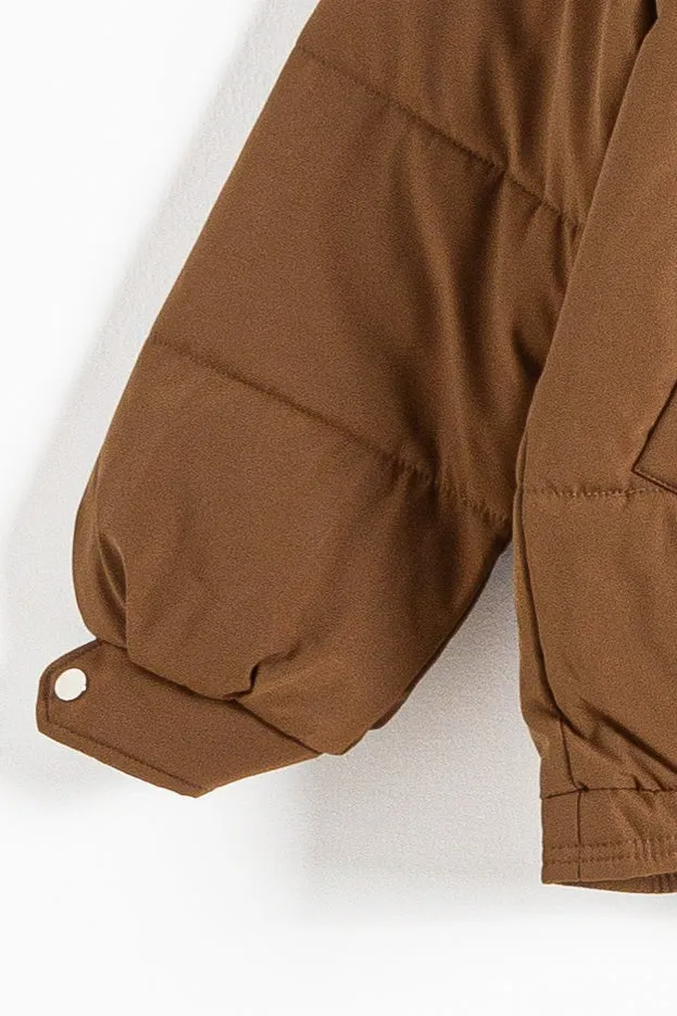 DETAILED PUFFER JACKET WITH HOOD