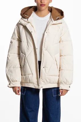 DETAILED PUFFER JACKET WITH HOOD